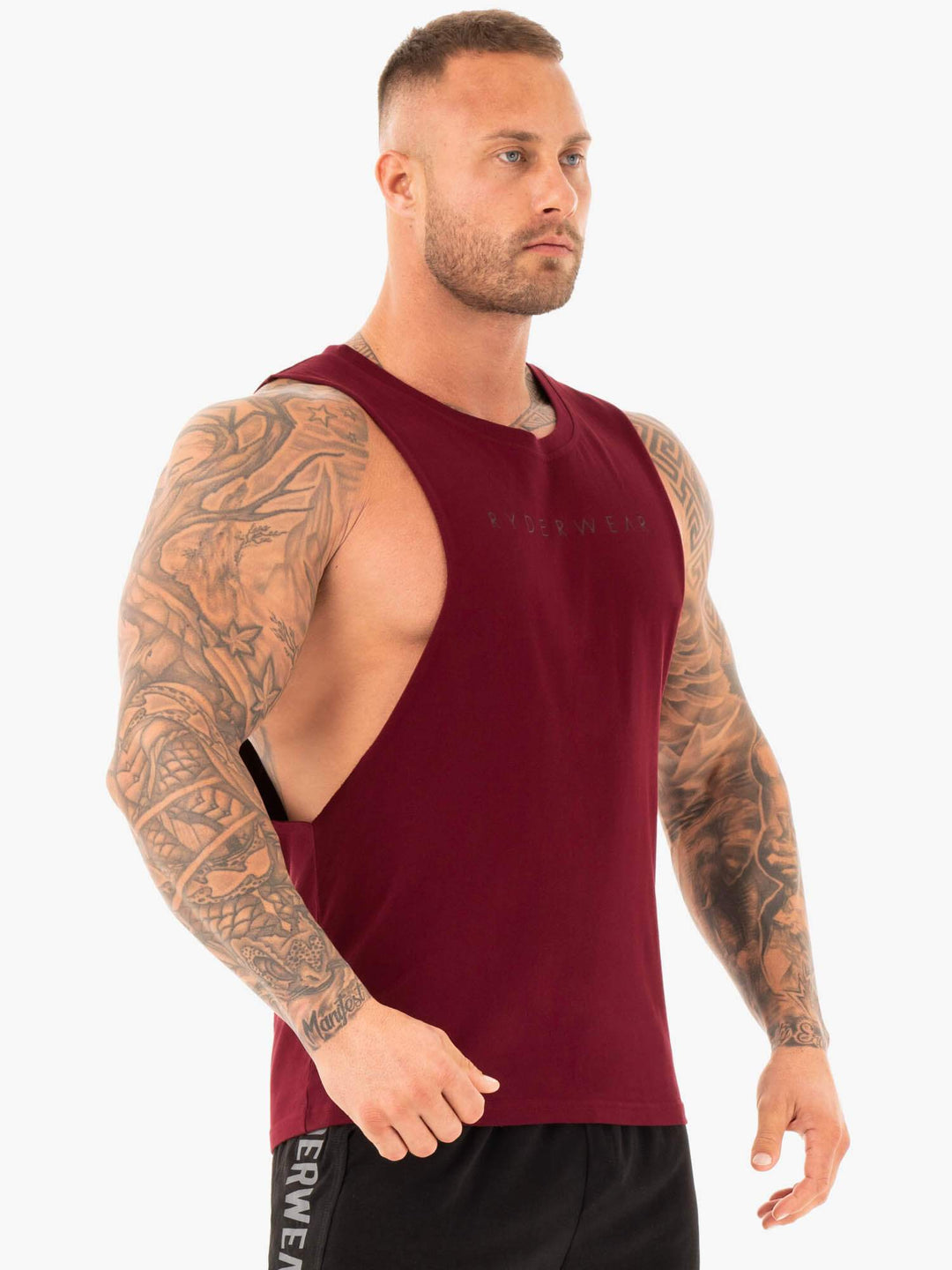 Active Cotton Baller Tank - Burgundy Clothing Ryderwear 