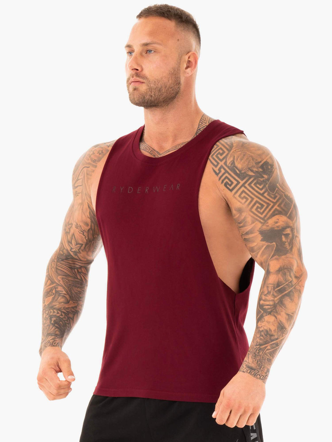 Active Cotton Baller Tank - Burgundy Clothing Ryderwear 