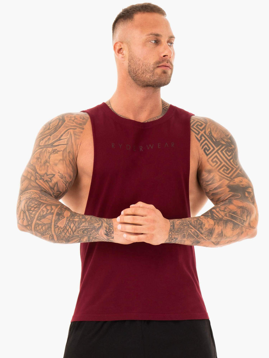 Active Cotton Baller Tank - Burgundy Clothing Ryderwear 