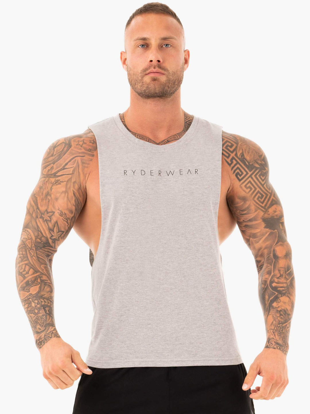 Active Cotton Baller Tank - Grey Marl Clothing Ryderwear 