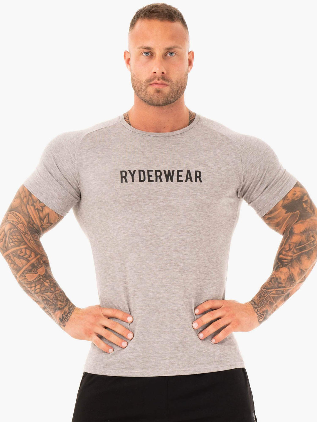 Active T-Shirt - Grey Marl Clothing Ryderwear 