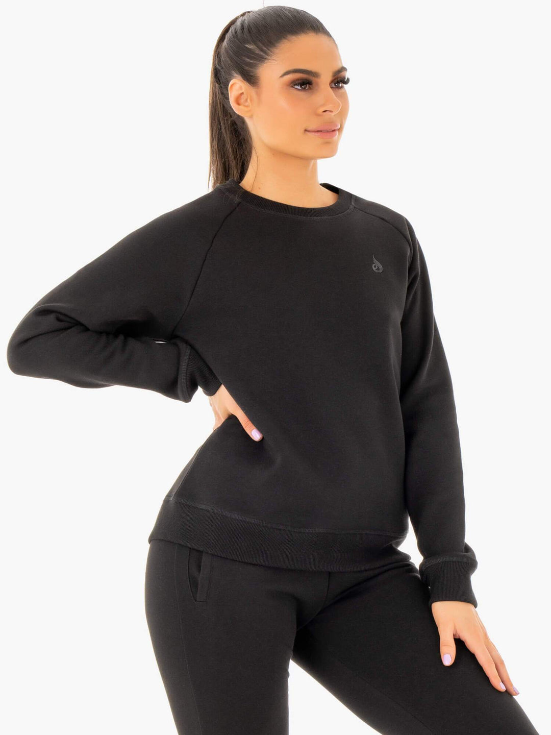 Adapt Boyfriend Sweater - Black Clothing Ryderwear 