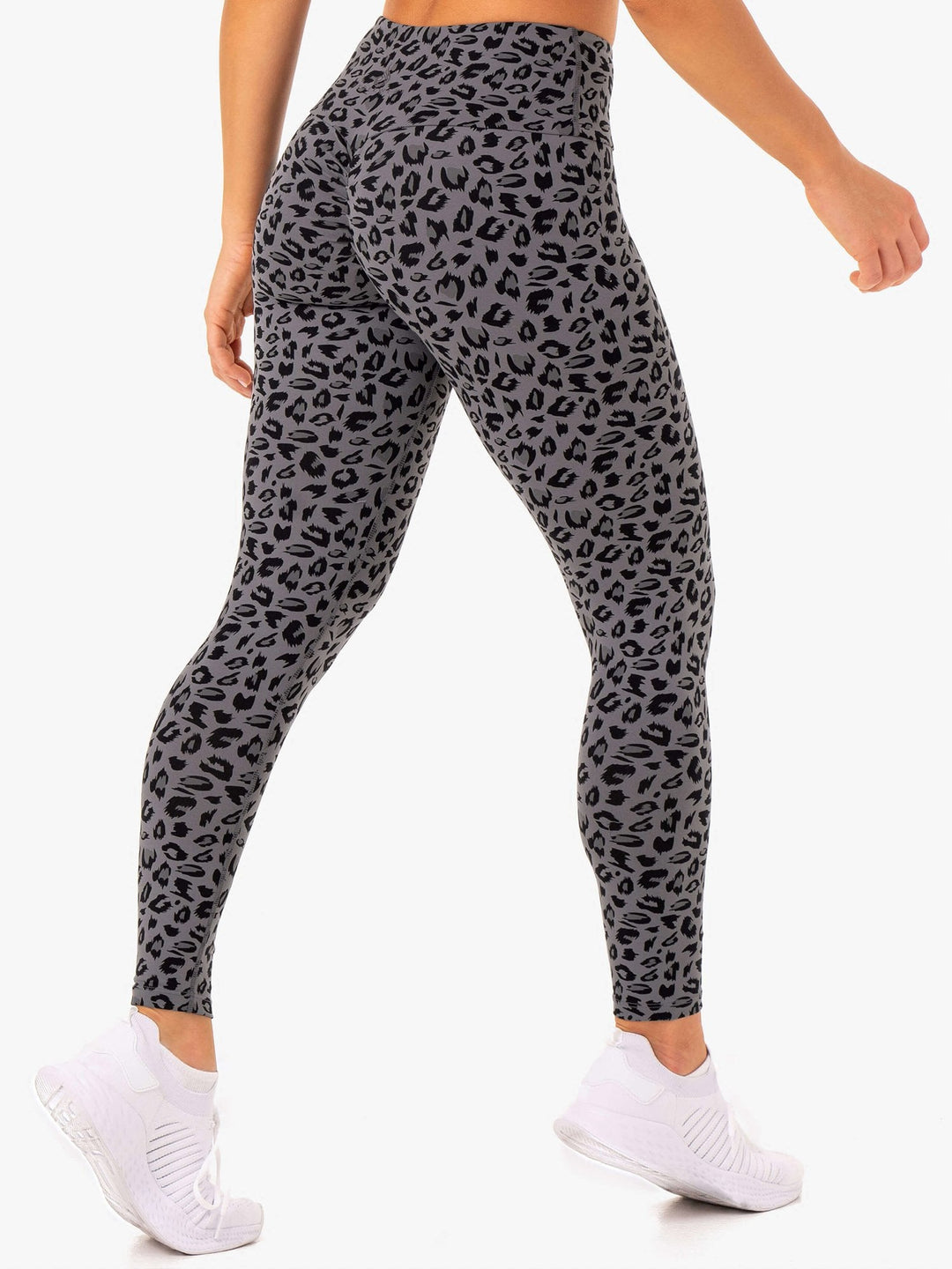 Adapt High Waisted Scrunch Leggings - Grey Leopard Clothing Ryderwear 