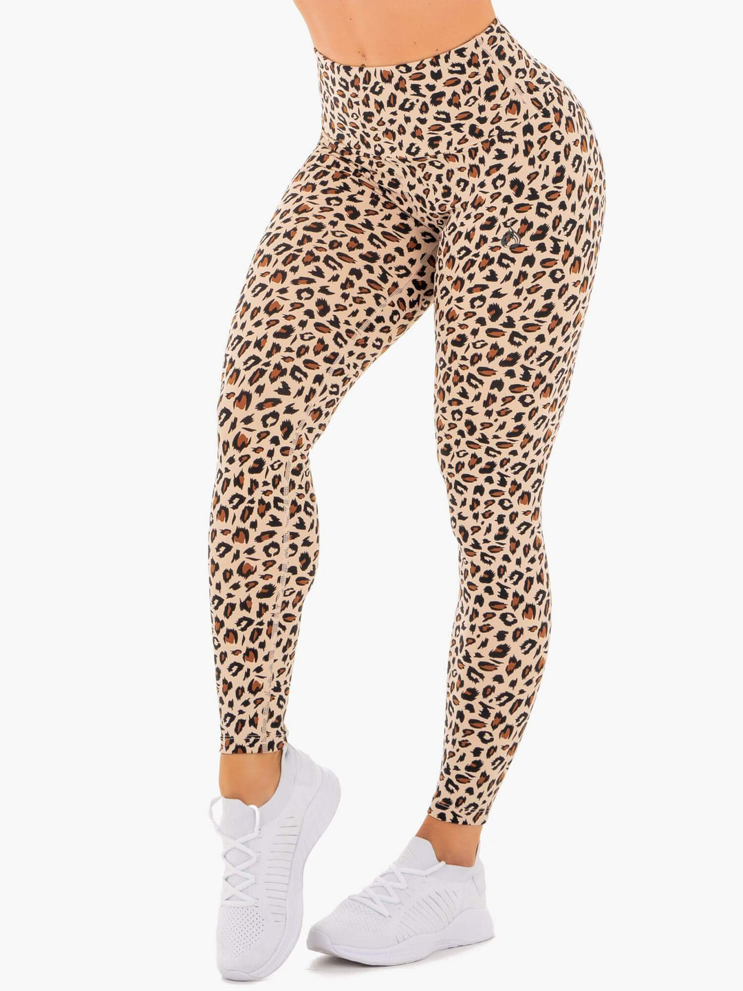 Adapt High Waisted Scrunch Leggings - Nude Leopard Clothing Ryderwear 