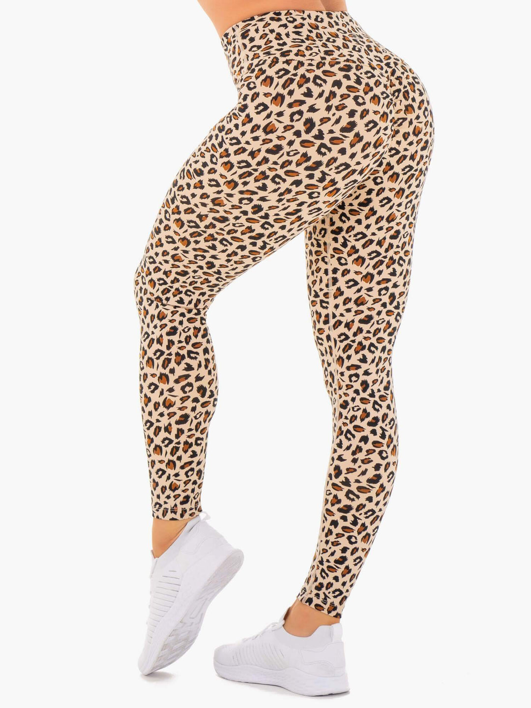 Adapt High Waisted Scrunch Leggings - Nude Leopard Clothing Ryderwear 