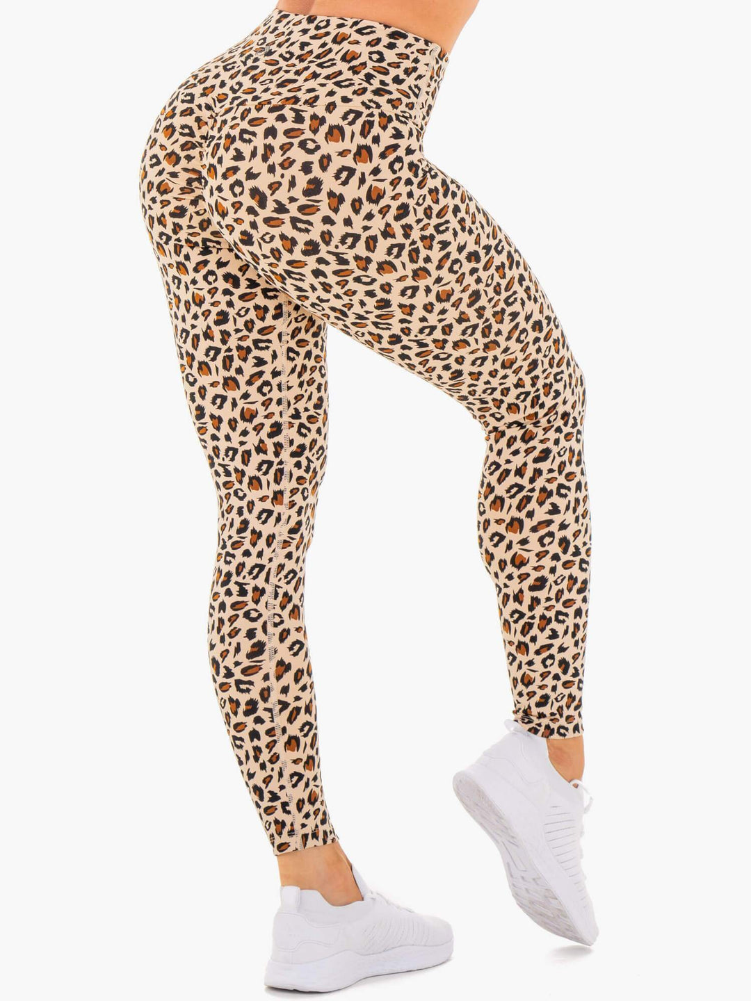 Adapt High Waisted Scrunch Leggings - Nude Leopard Clothing Ryderwear 