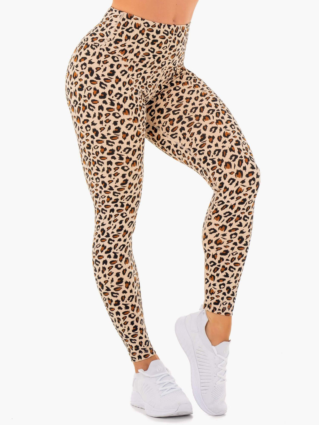 Adapt High Waisted Scrunch Leggings - Nude Leopard Clothing Ryderwear 