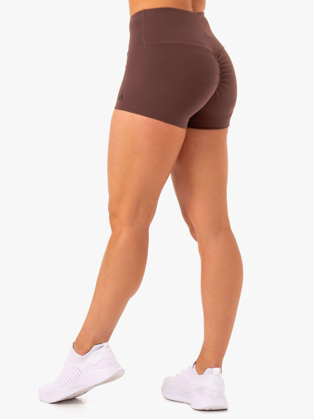 Adapt High Waisted Scrunch Shorts - Chocolate Clothing Ryderwear 