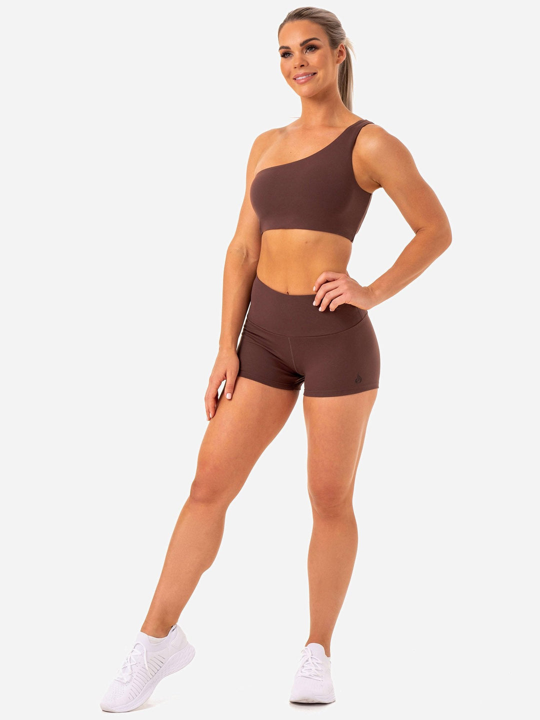 Adapt High Waisted Scrunch Shorts - Chocolate Clothing Ryderwear 