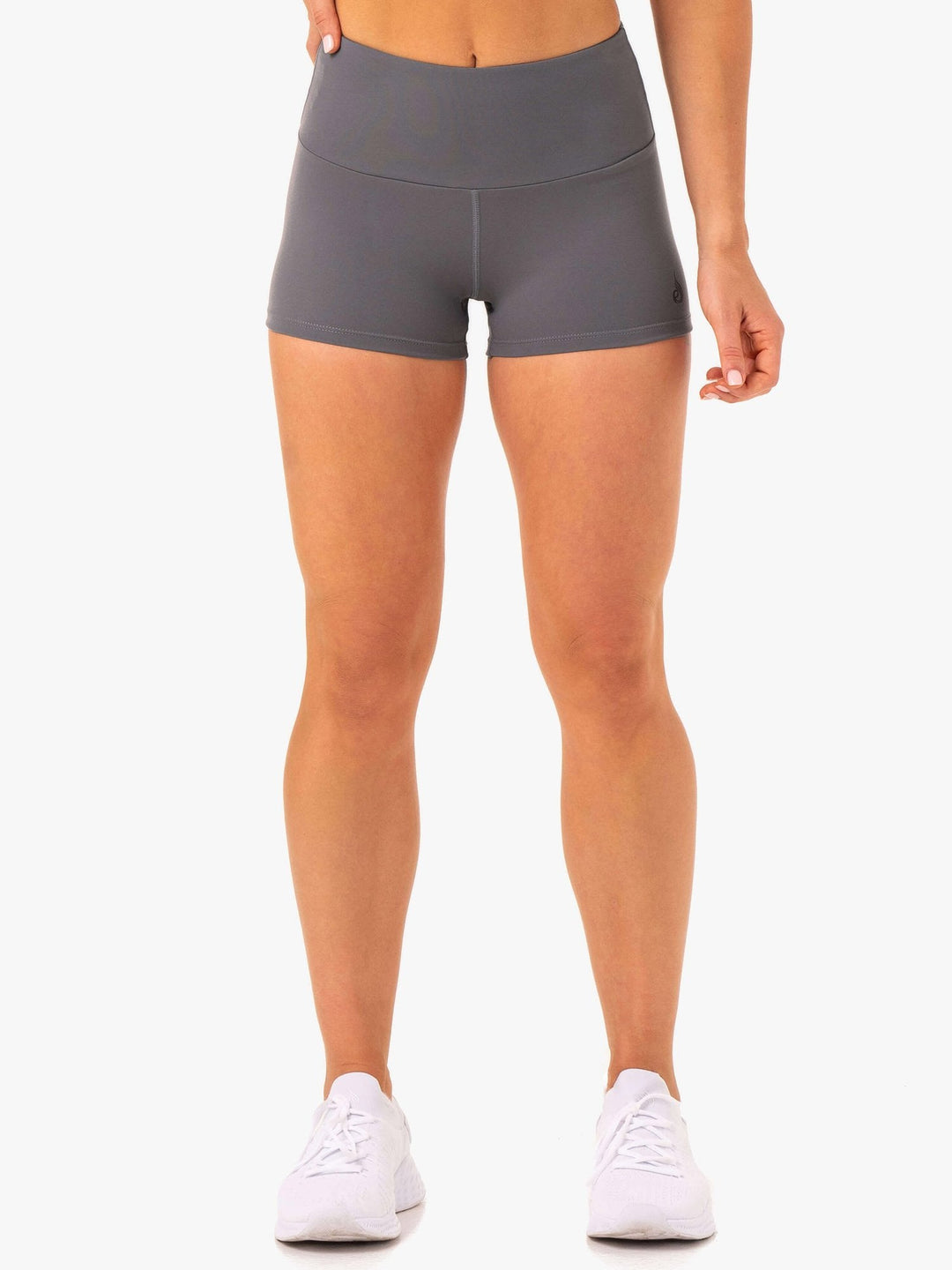 Adapt High Waisted Scrunch Shorts - Grey Clothing Ryderwear 