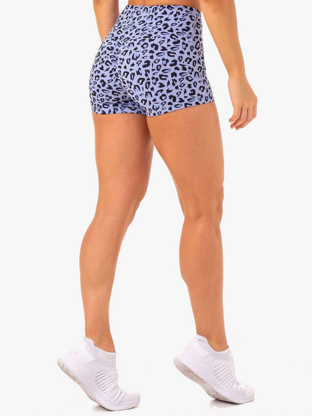 Adapt High Waisted Scrunch Shorts - Lavender Leopard Clothing Ryderwear 