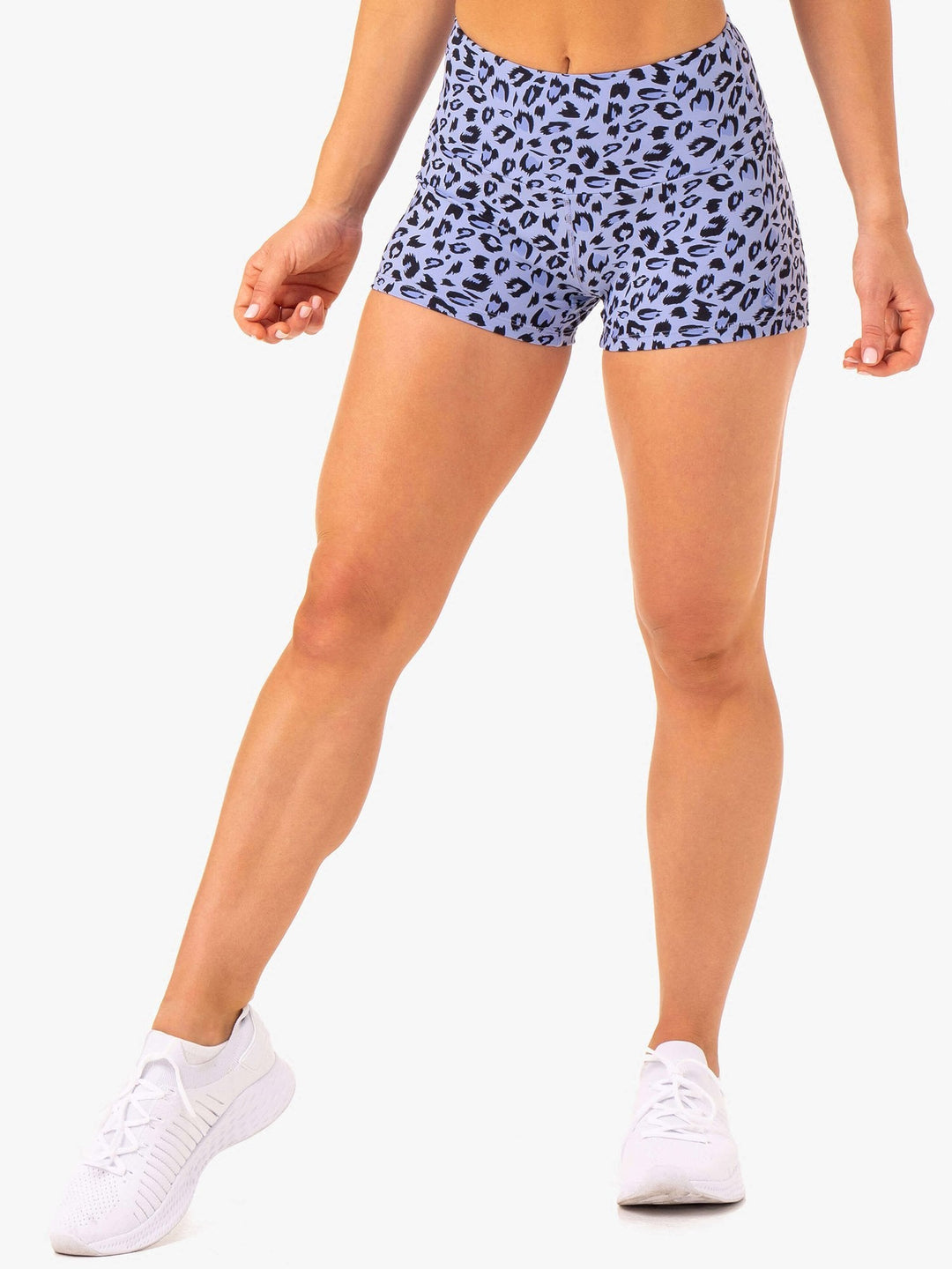 Adapt High Waisted Scrunch Shorts - Lavender Leopard Clothing Ryderwear 