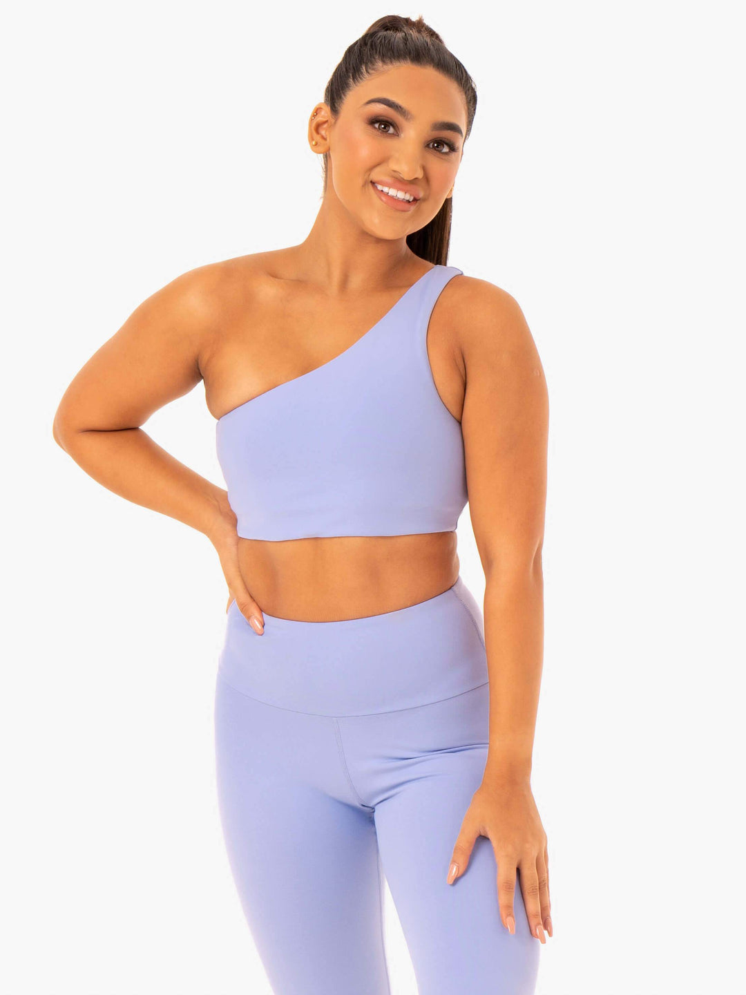 Adapt One Shoulder Sports Bra - Lavender Clothing Ryderwear 