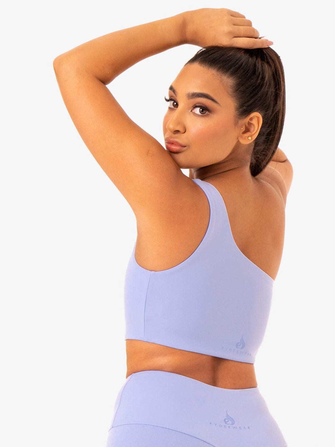 Adapt One Shoulder Sports Bra - Lavender Clothing Ryderwear 