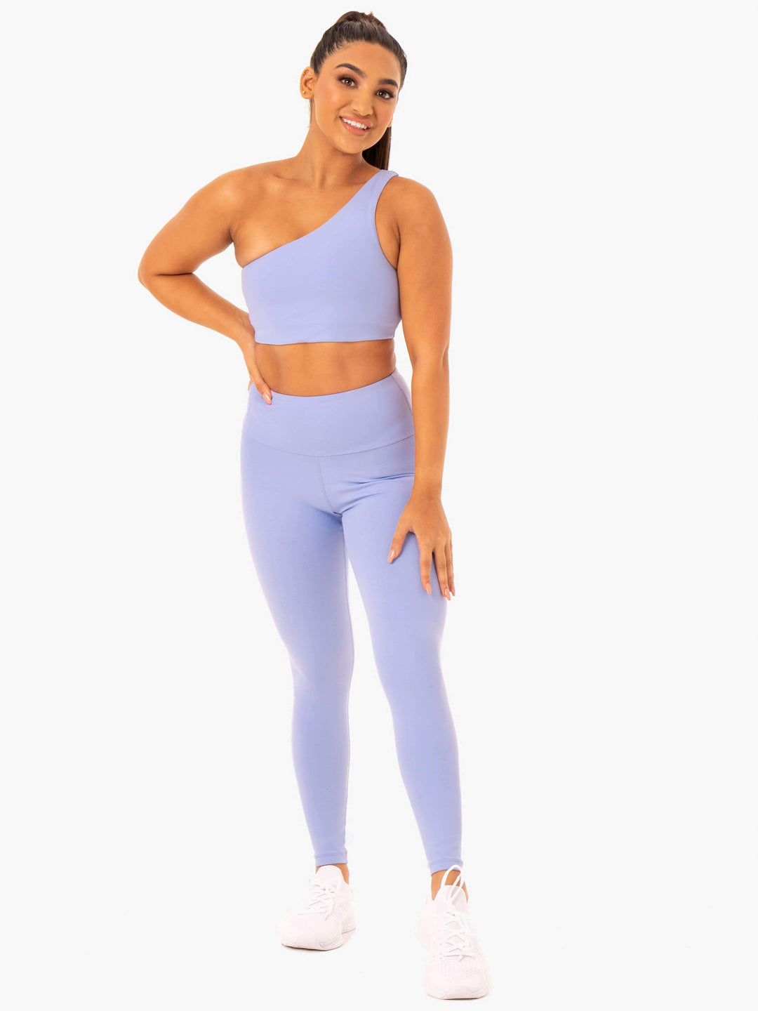 Adapt One Shoulder Sports Bra - Lavender Clothing Ryderwear 