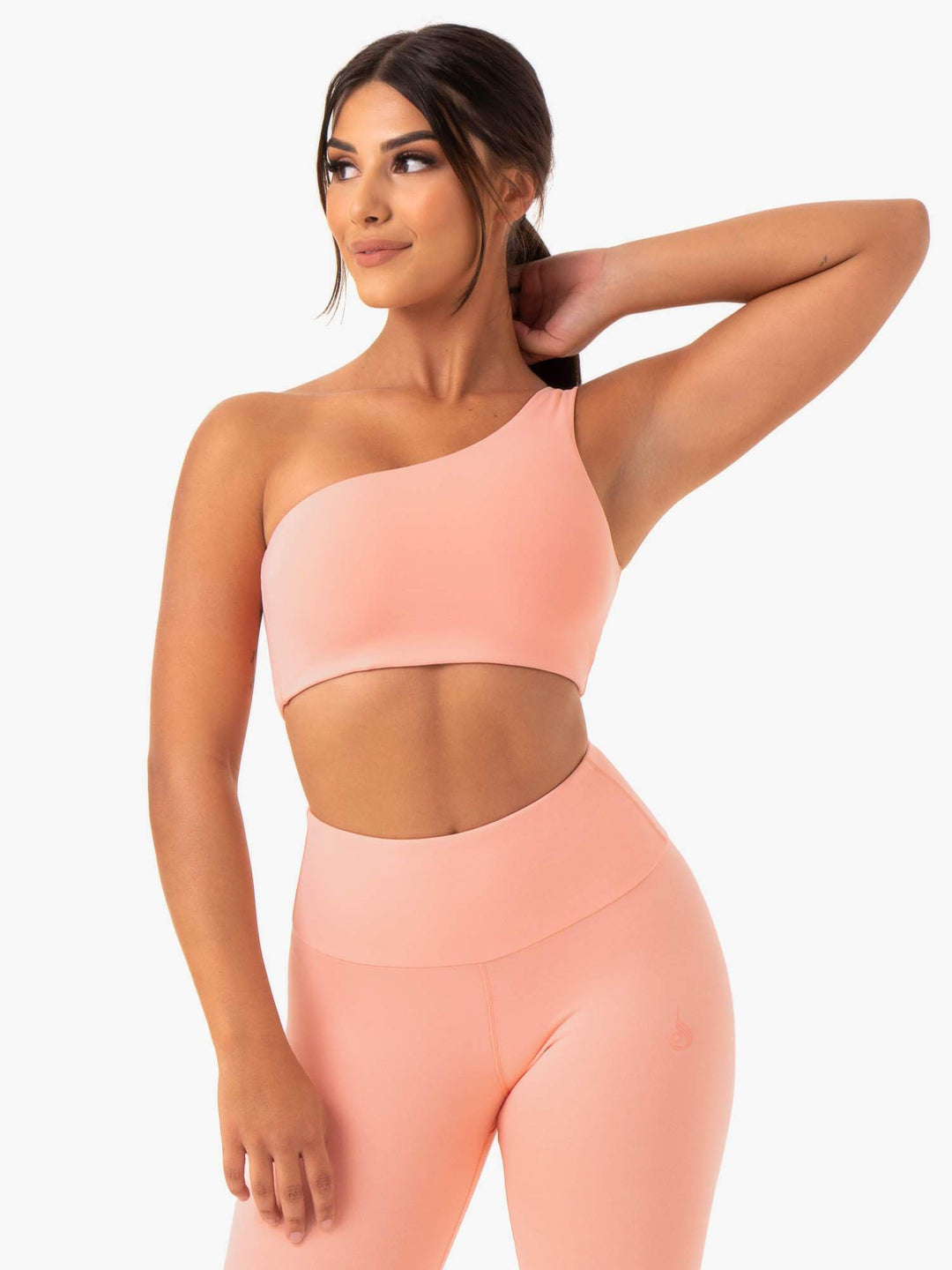 Adapt One Shoulder Sports Bra - Peach Clothing Ryderwear 