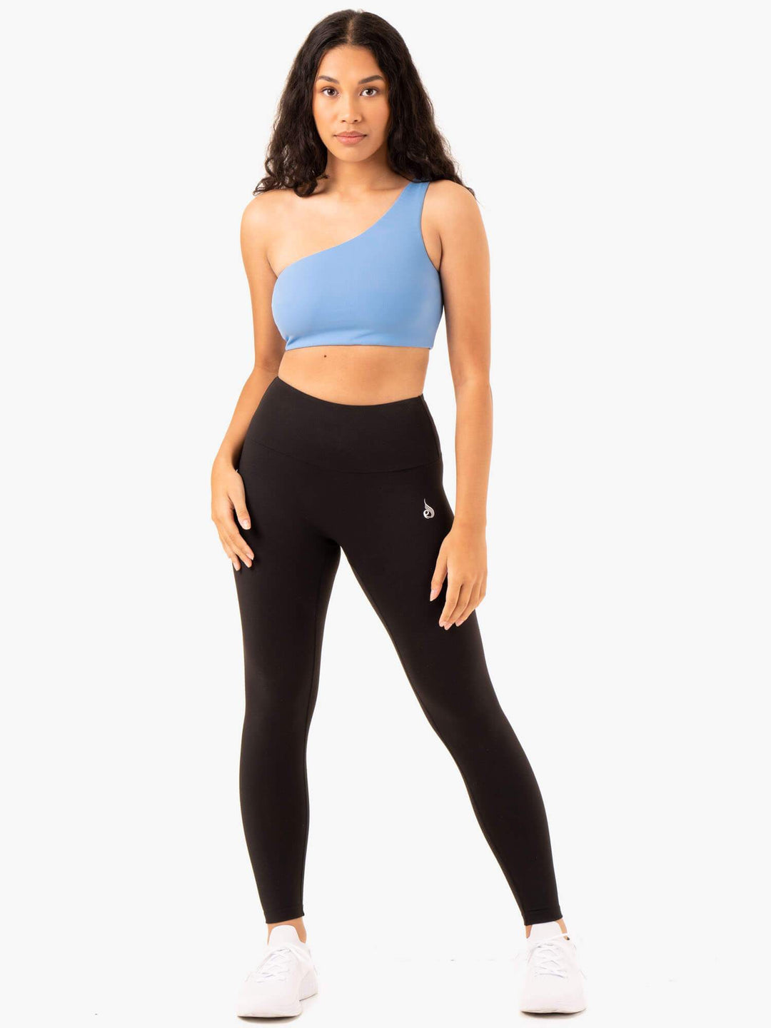 Adapt One Shoulder Sports Bra - Sky Blue Clothing Ryderwear 