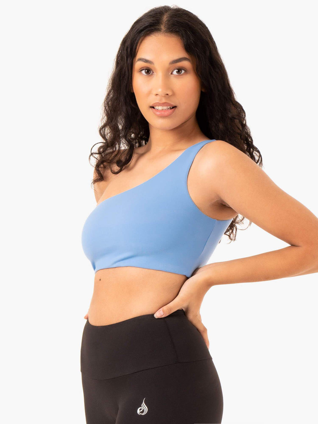 Adapt One Shoulder Sports Bra - Sky Blue Clothing Ryderwear 