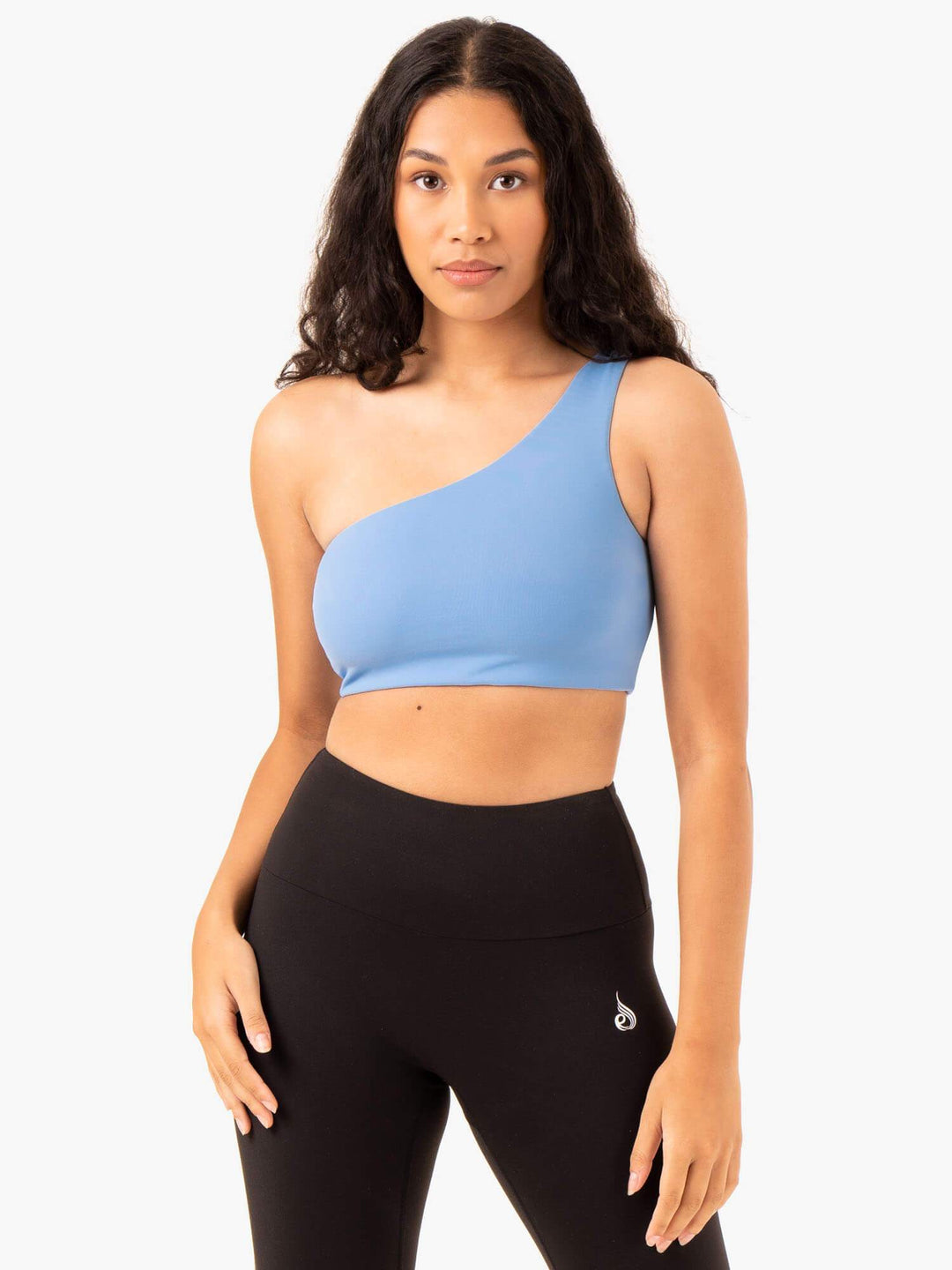 Adapt One Shoulder Sports Bra - Sky Blue Clothing Ryderwear 