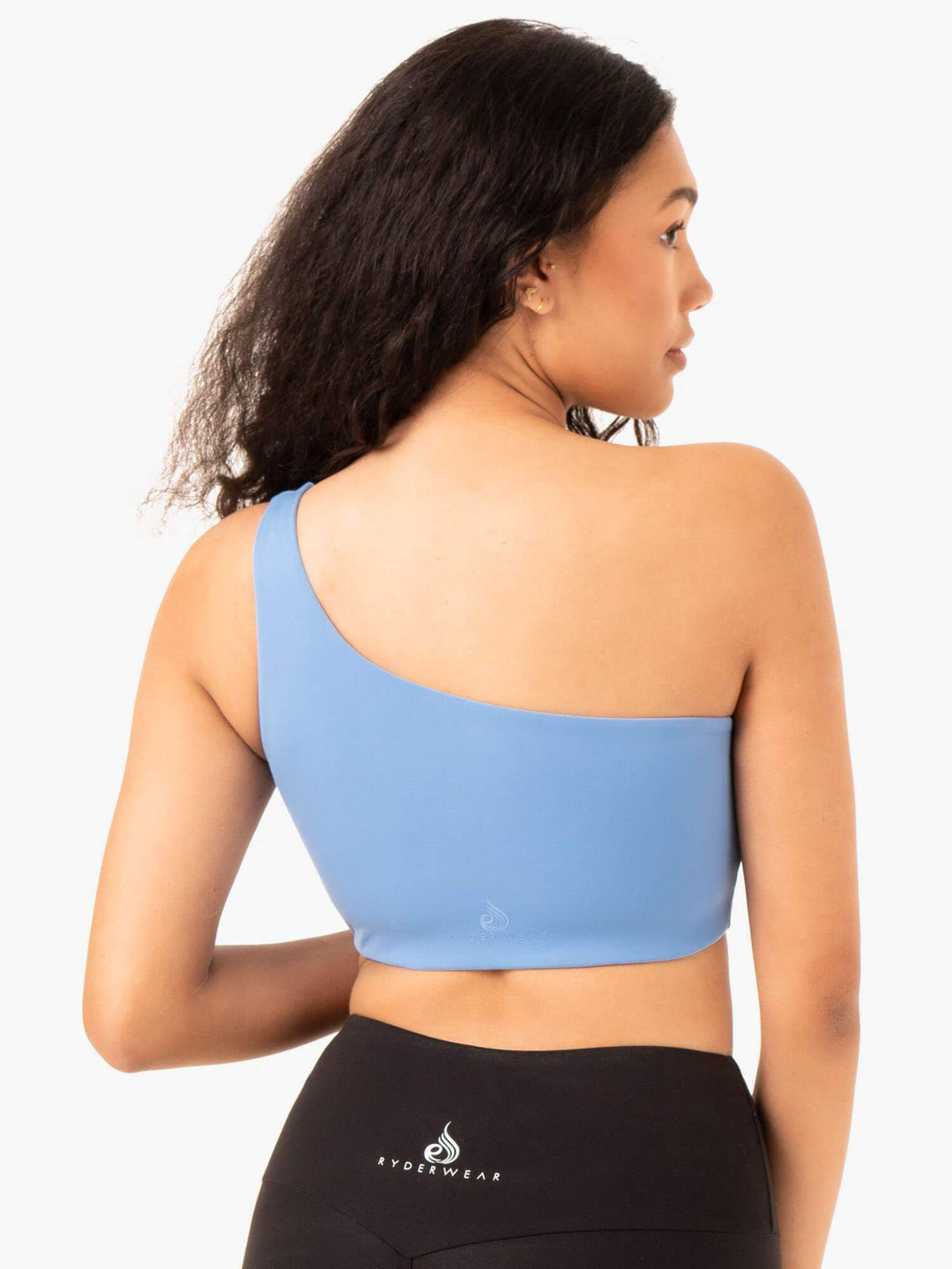 Adapt One Shoulder Sports Bra - Sky Blue Clothing Ryderwear 