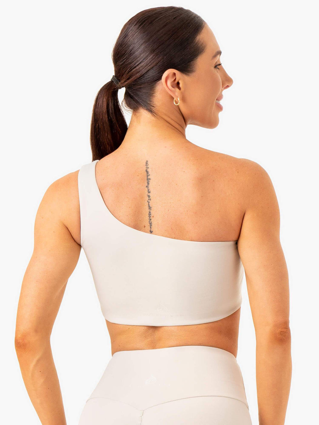 Adapt One Shoulder Sports Bra - Snow Grey Clothing Ryderwear 