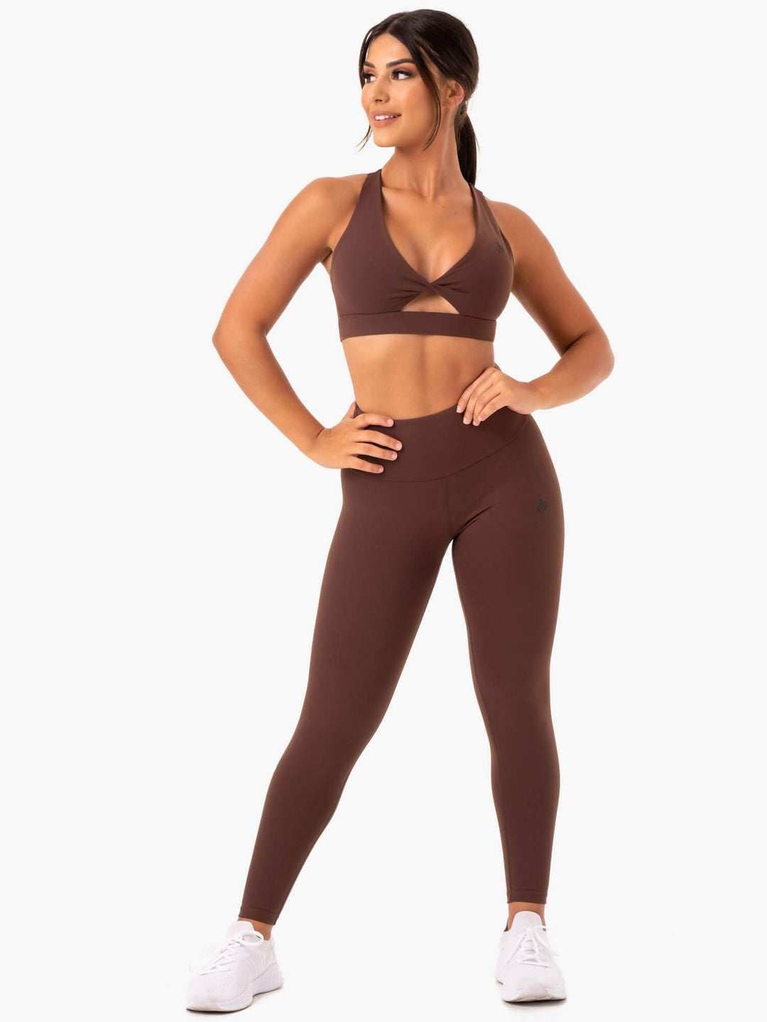 Adapt Twist Sports Bra - Chocolate Clothing Ryderwear 