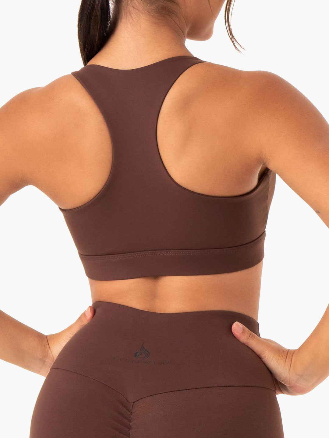 Adapt Twist Sports Bra - Chocolate Clothing Ryderwear 