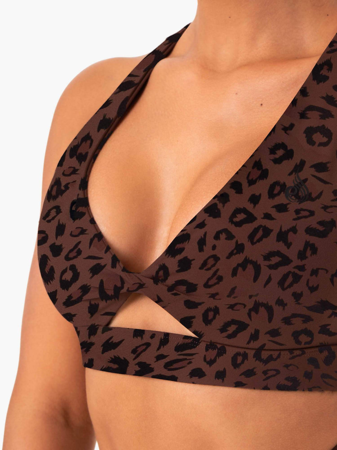 Adapt Twist Sports Bra - Chocolate Leopard Clothing Ryderwear 