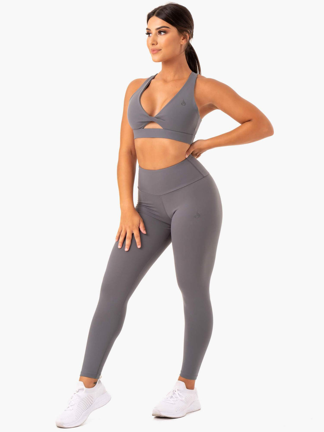 Adapt Twist Sports Bra - Grey Clothing Ryderwear 