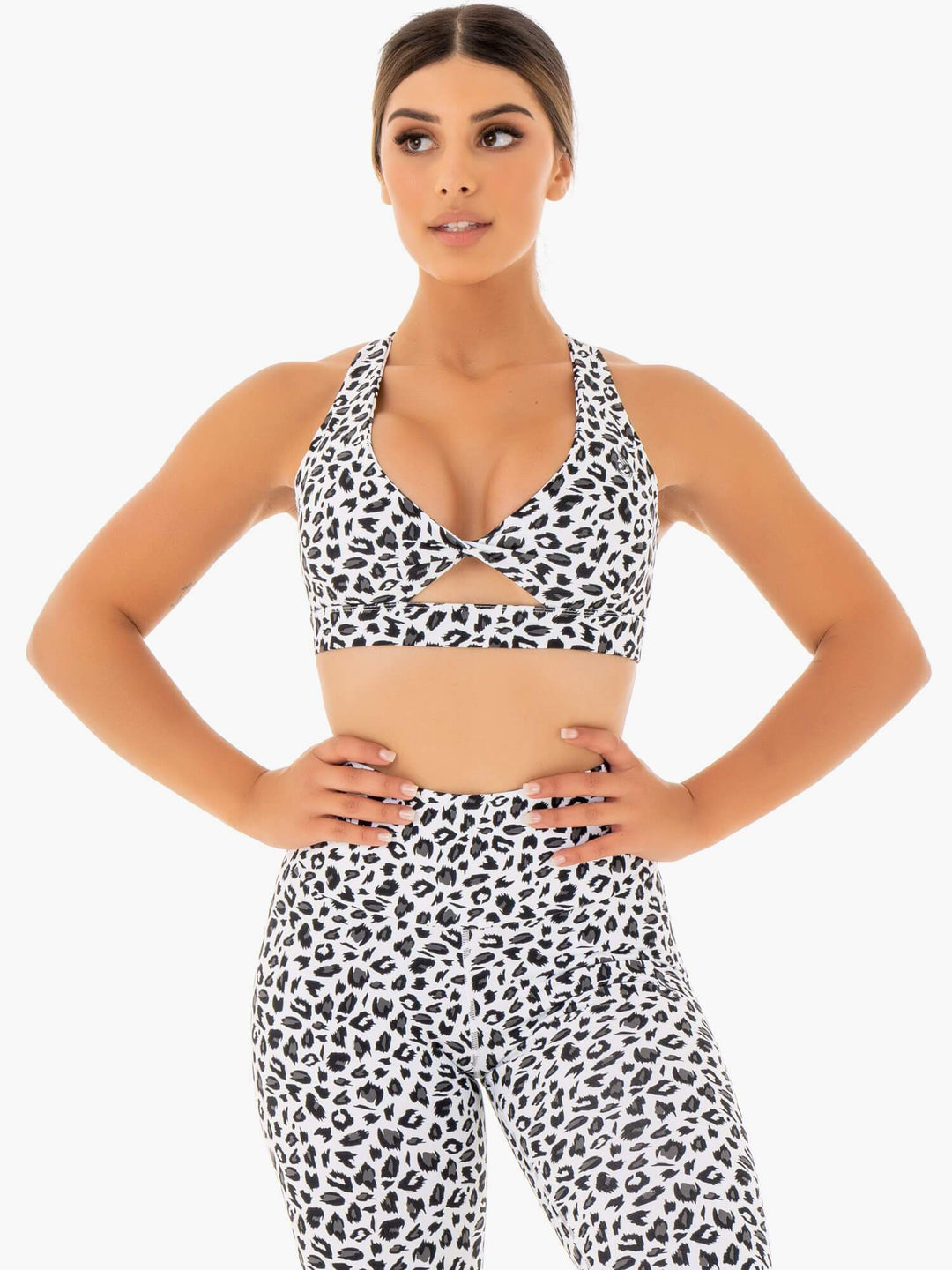 Adapt Twist Sports Bra - Snow Leopard Clothing Ryderwear 