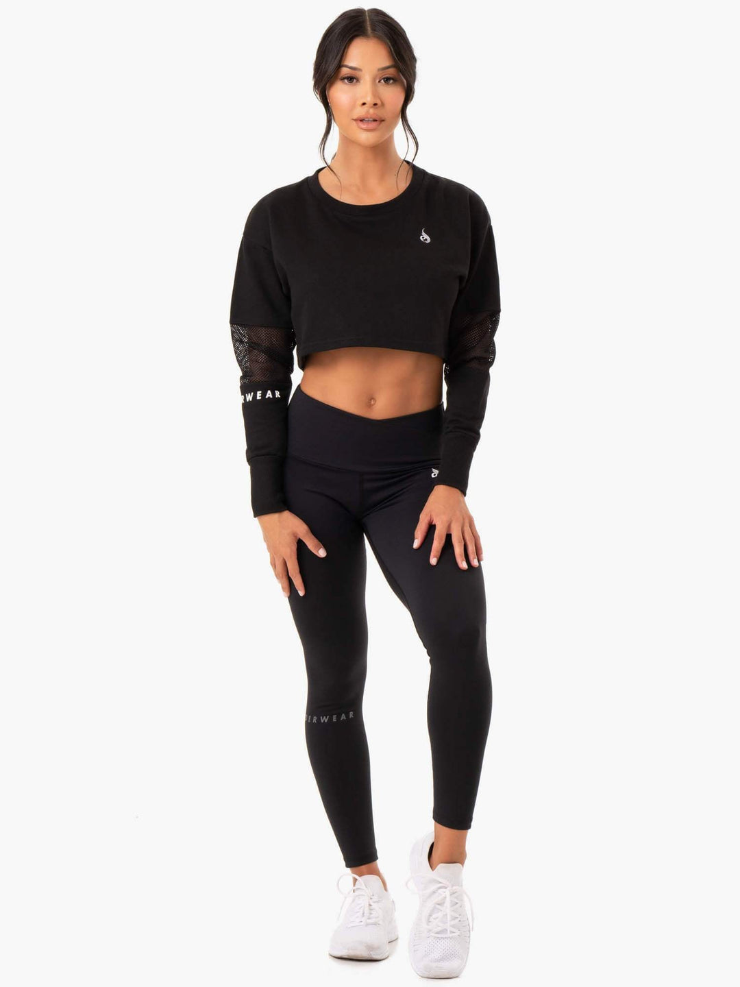 Amazon Mesh Cropped Sweater - Black Clothing Ryderwear 