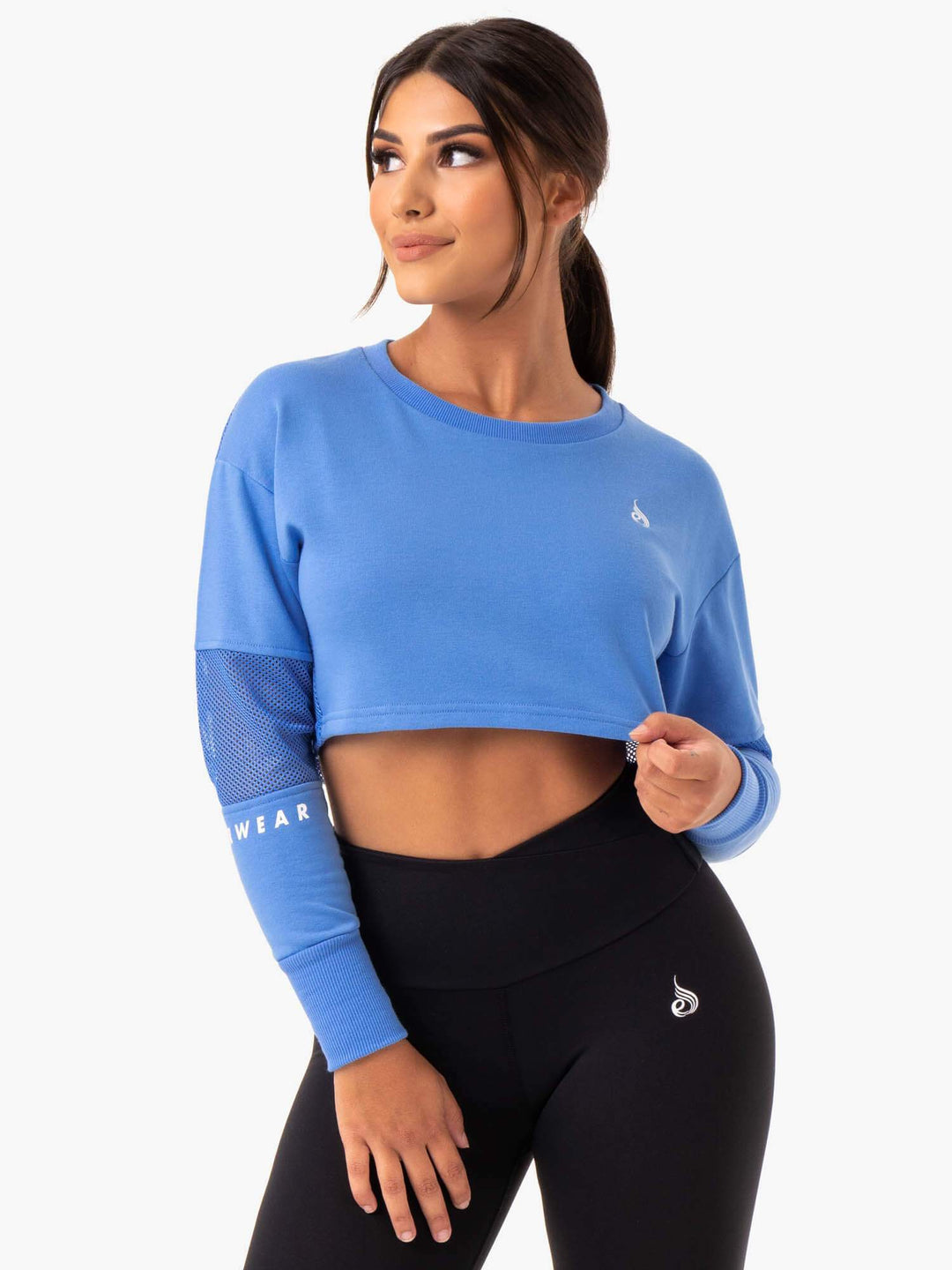 Amazon Mesh Cropped Sweater - Blue Clothing Ryderwear 