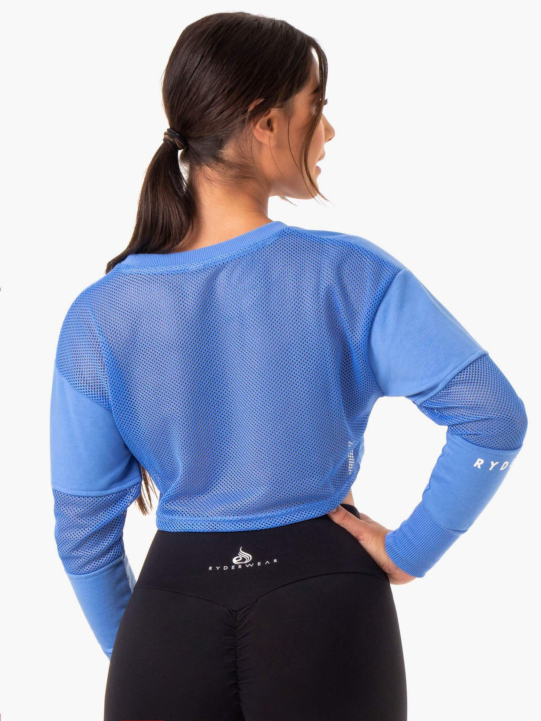 Amazon Mesh Cropped Sweater - Blue Clothing Ryderwear 