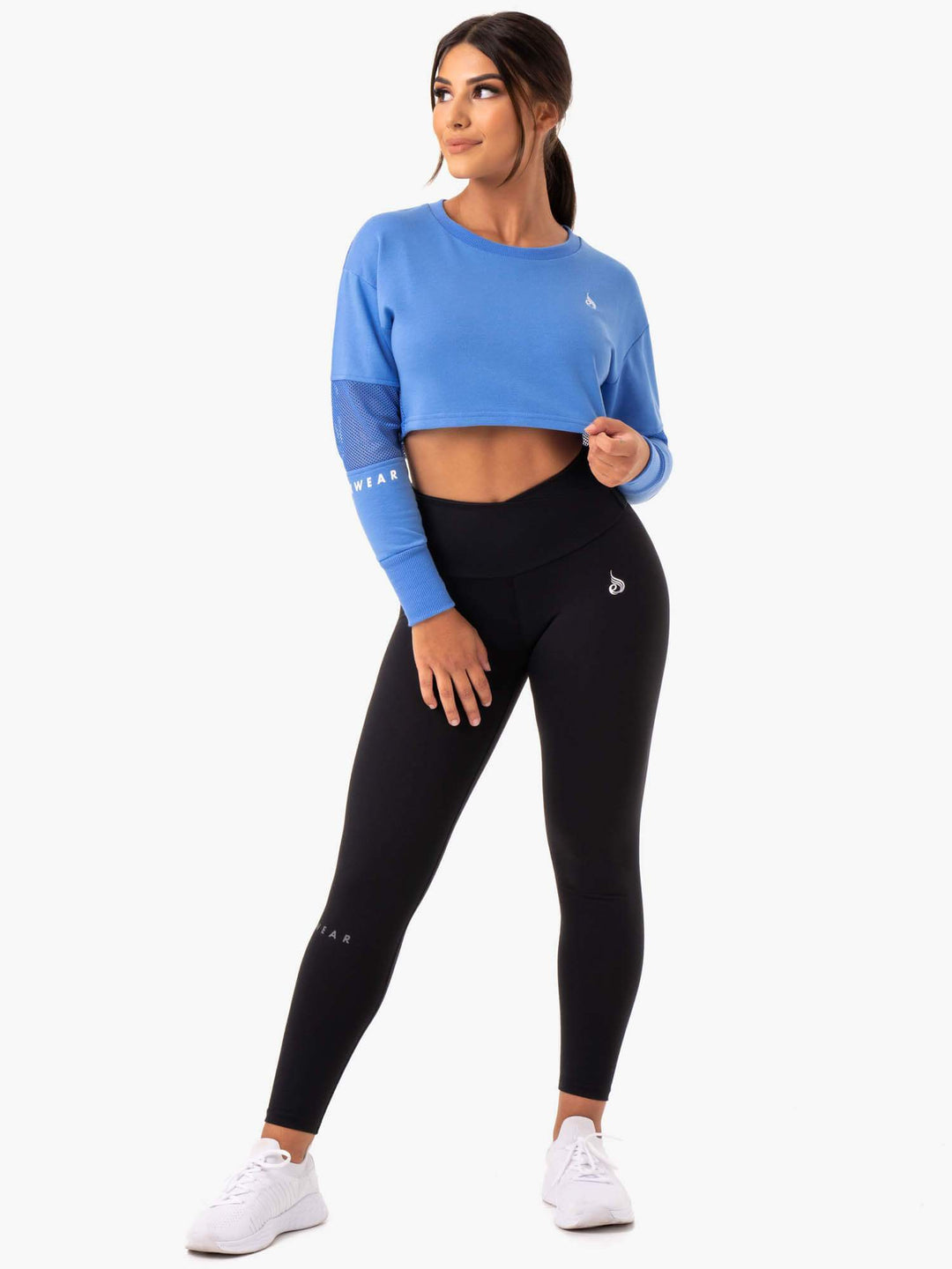 Amazon Mesh Cropped Sweater - Blue Clothing Ryderwear 