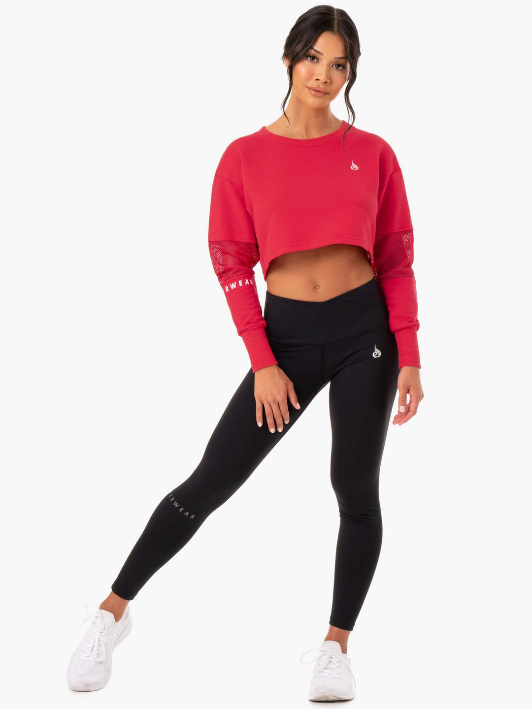 Amazon Mesh Cropped Sweater - Strawberry Red Clothing Ryderwear 