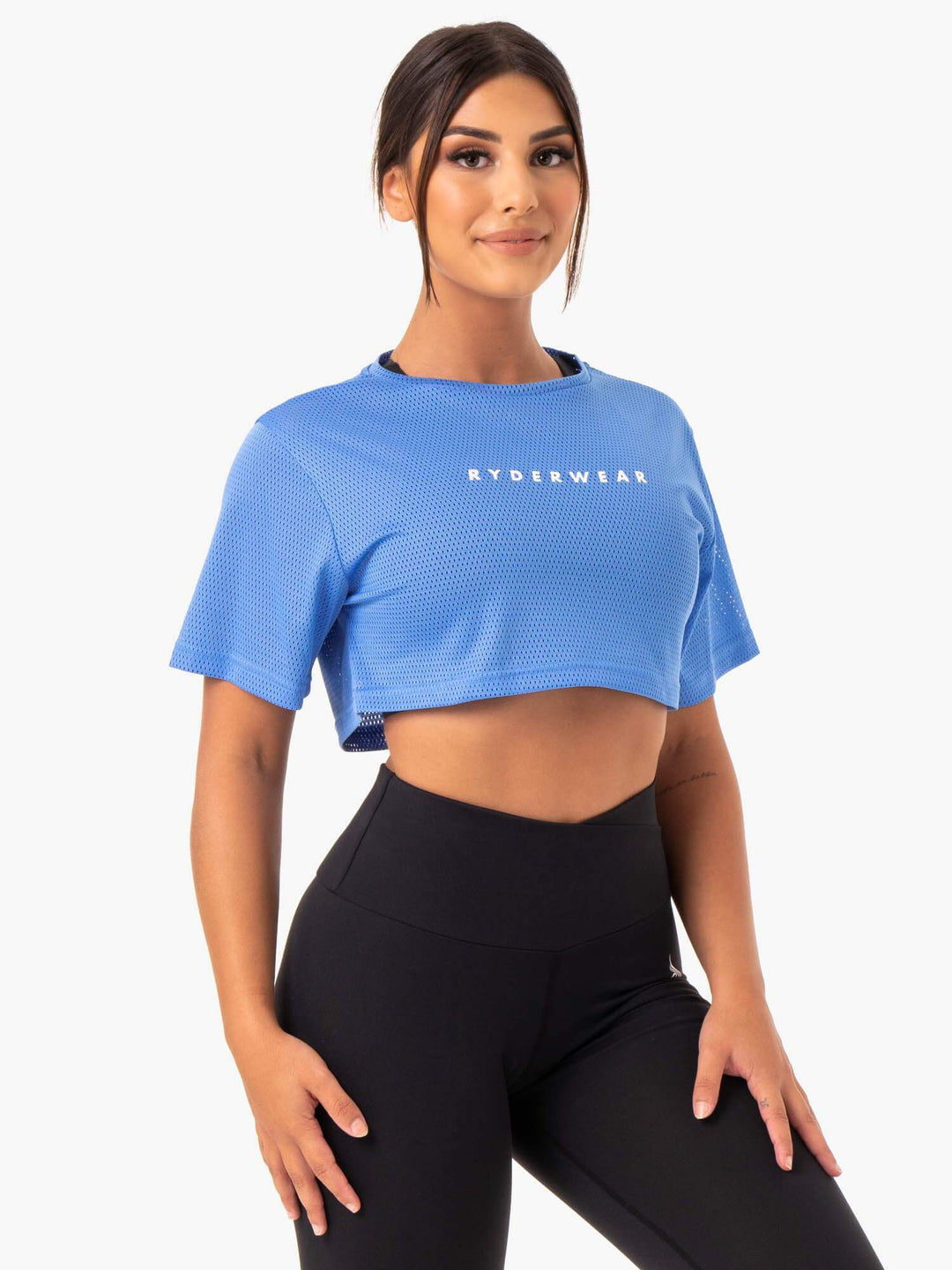 Amazon Mesh Cropped Tee - Blue Clothing Ryderwear 