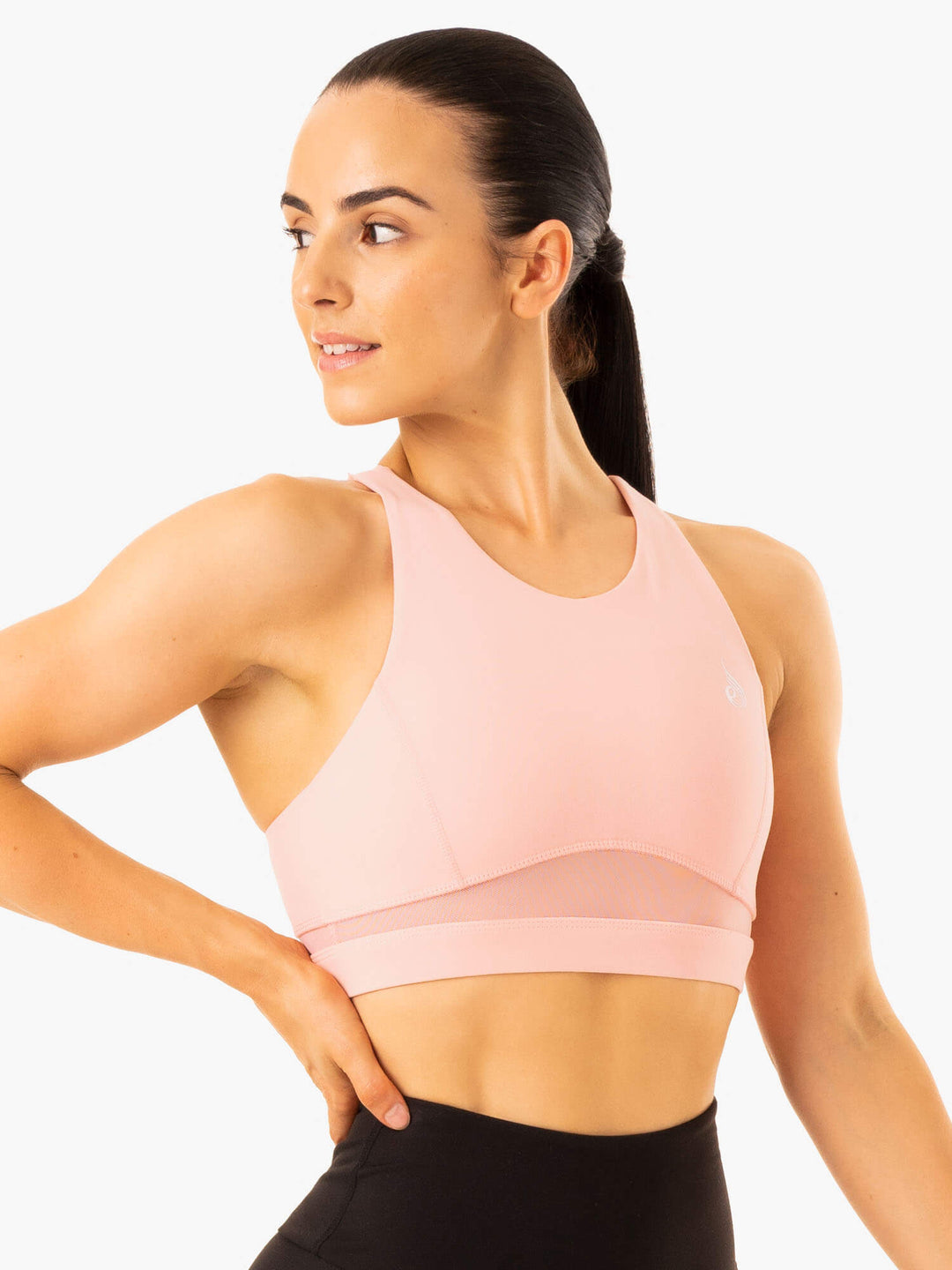 Amazon Mesh Sports Bra - Baby Pink Clothing Ryderwear 