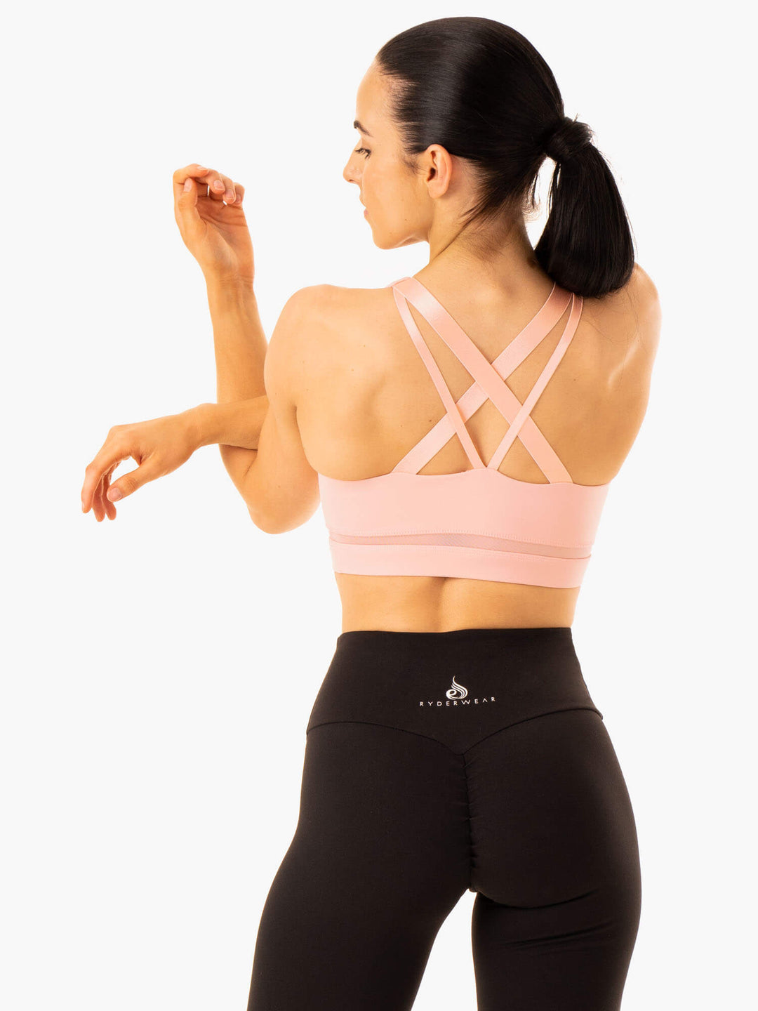 Amazon Mesh Sports Bra - Baby Pink Clothing Ryderwear 