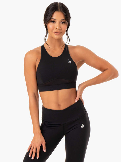 Amazon Mesh Sports Bra Black