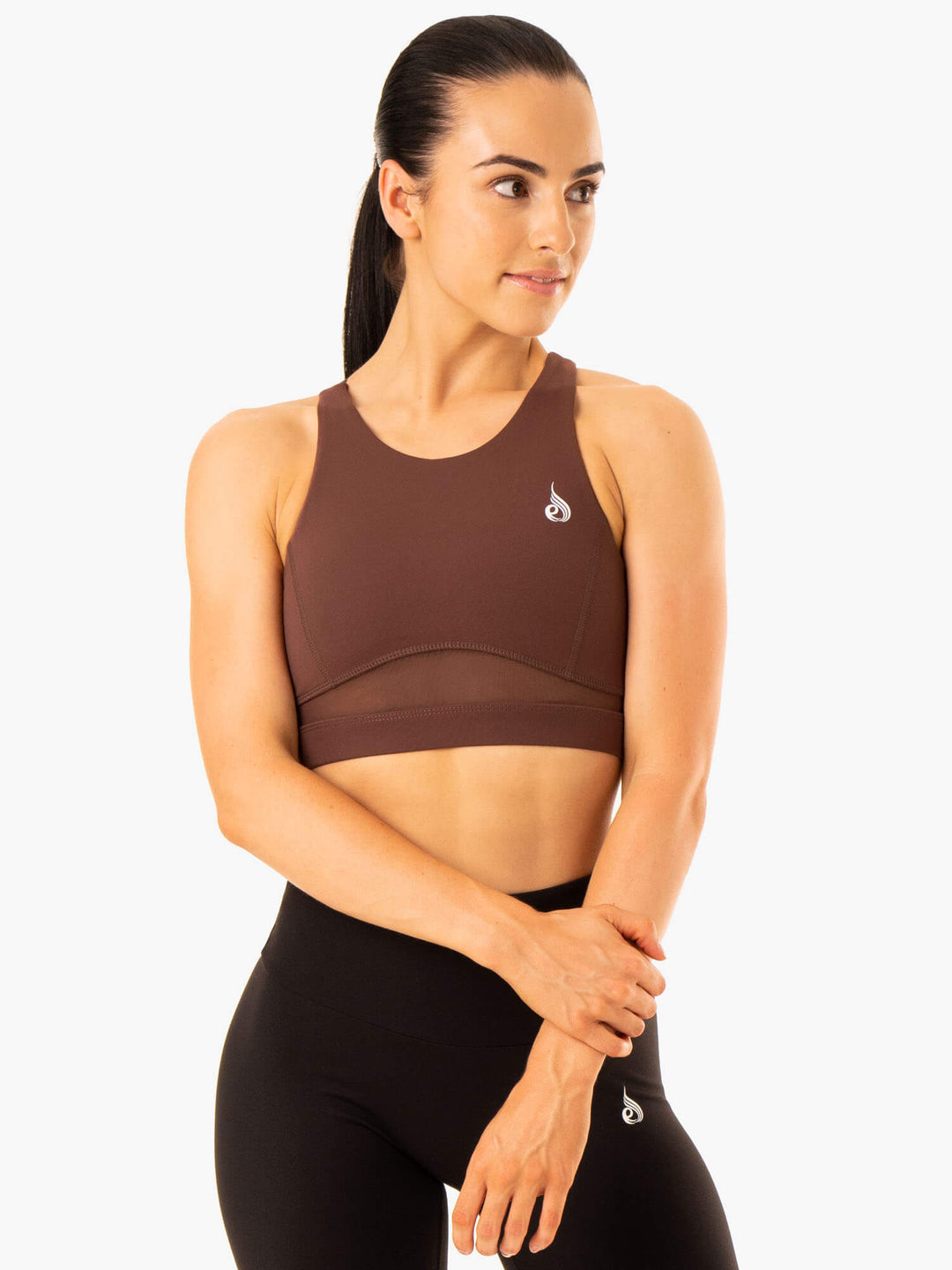 Amazon Mesh Sports Bra - Chocolate Clothing Ryderwear 