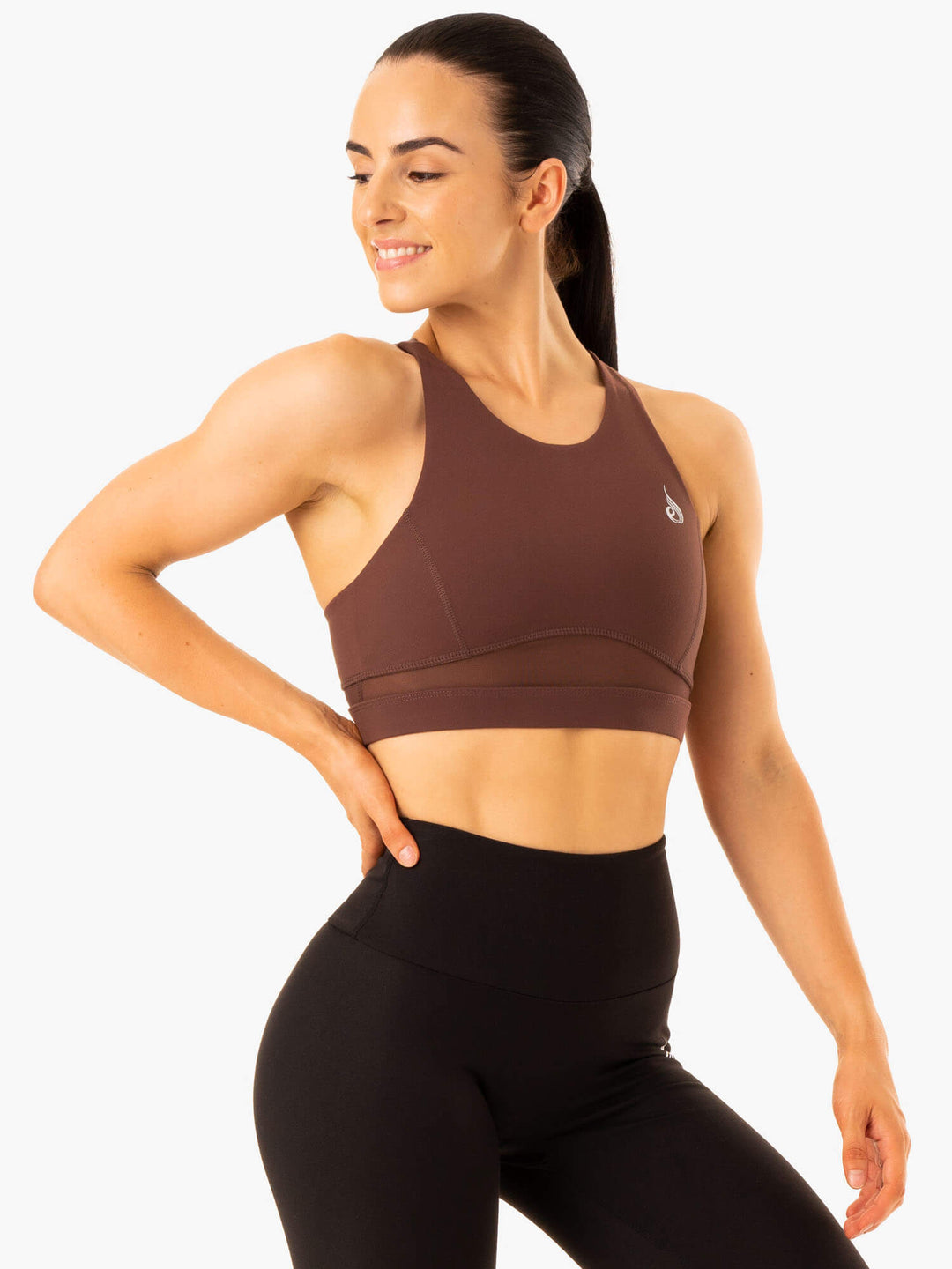 Amazon Mesh Sports Bra - Chocolate Clothing Ryderwear 