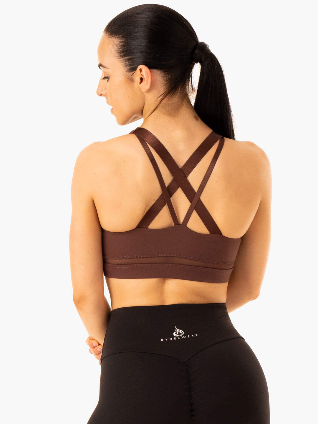 Amazon Mesh Sports Bra - Chocolate Clothing Ryderwear 