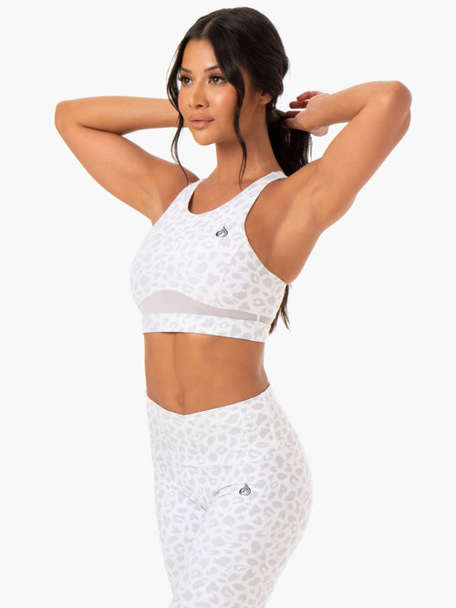 Amazon Mesh Sports Bra Snow Leopard