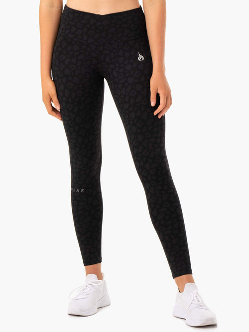 Amazon Scrunch Bum Leggings Black Leopard