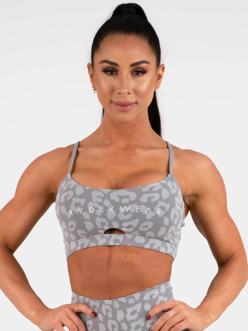 Animal Sports Bra Leopard Grey