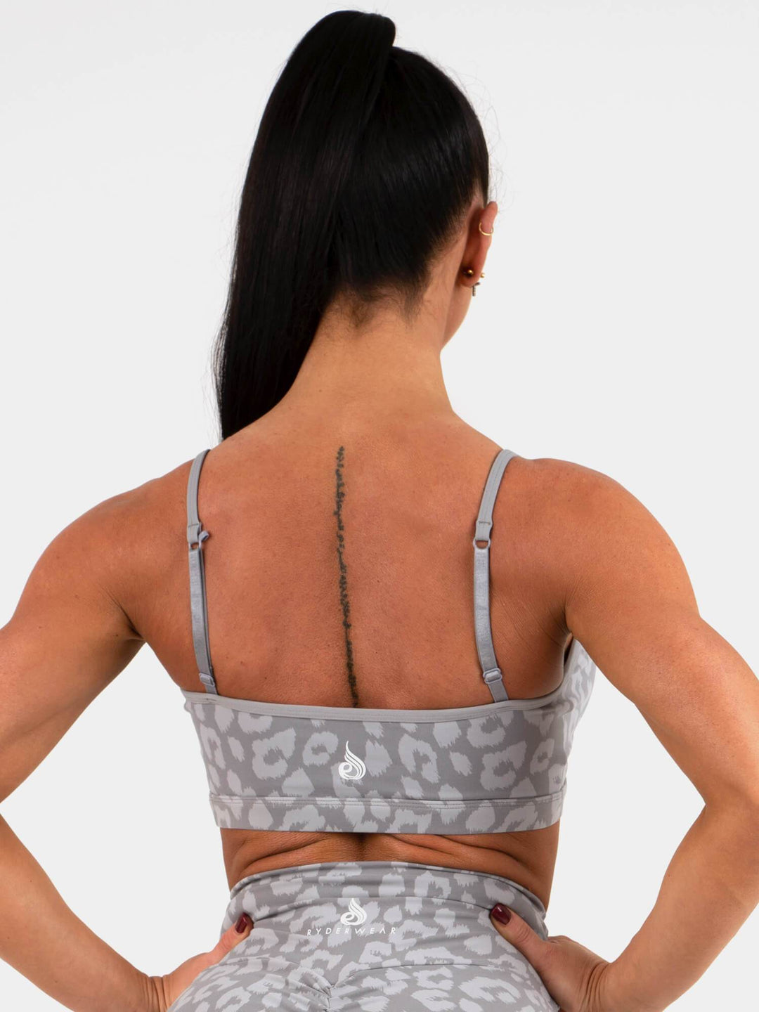 Animal Sports Bra - Leopard Grey Clothing Ryderwear 