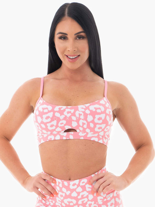 Animal Sports Bra Pink Leopard