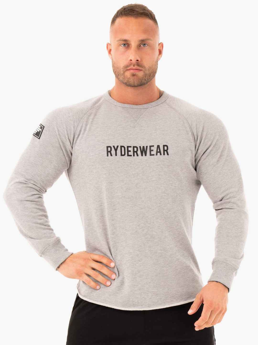 Athletic Crew Neck Sweater - Grey Marl Clothing Ryderwear 