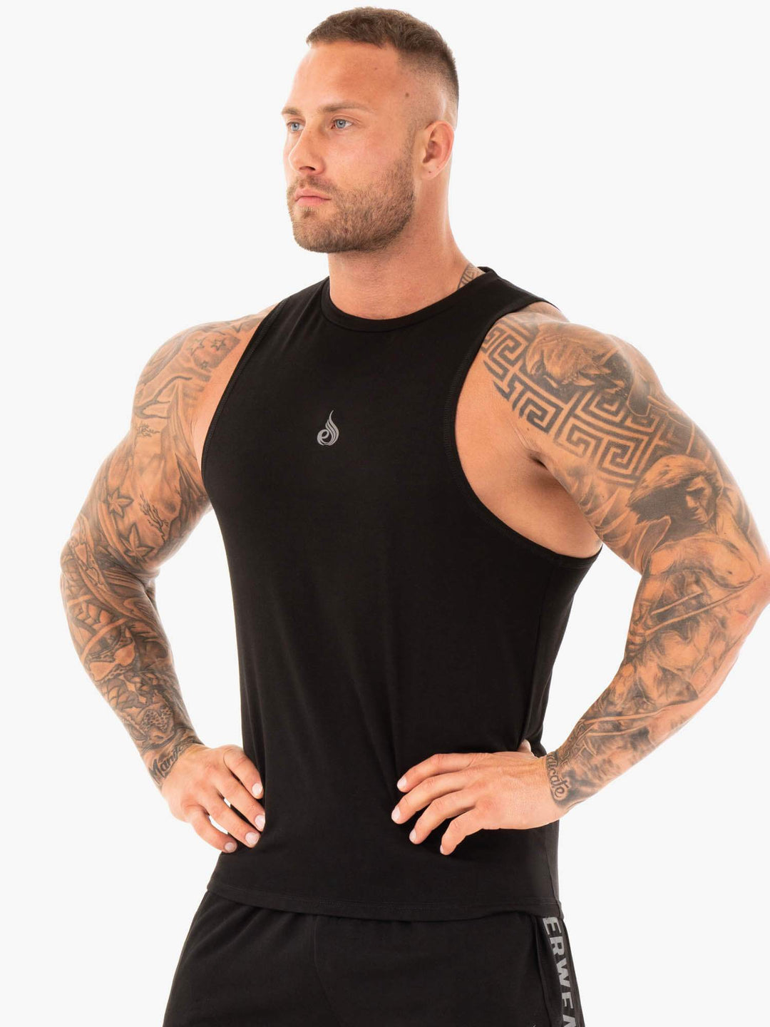 Athletic Cut Tank - Black Clothing Ryderwear 