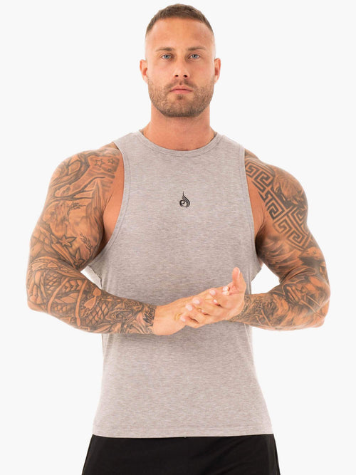 Athletic Cut Tank Grey Marl